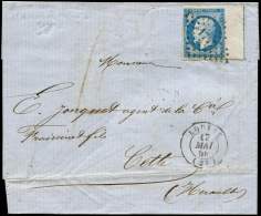 14Ai 20c. Bleu, T I, FILET D'ENCADREMENT, Effleuré En Angle Sur 3 Mm,  Obl. PC 1747 S. LAC, Càd T15 LODEVE - Other & Unclassified