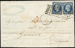 14Aa 20c. Bleu Foncé, T I, 2ex. Obl. GROS POINTS S. LAC, Càd Paris 14/7/55, Arr. GENEVE 15/7, TB - Other & Unclassified