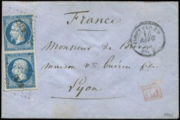 14A  20c. Bleu, T I, PAIRE Obl. Los. CECB S. Env., Càd CORPS EXP CHINE Bau B 10/9/60, Arr. Lyon 12/11, RR, TB - Autres & Non Classés