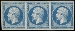 14A  20c. Bleu, T I, BANDE De 3, 1 Ex. **, Très Frais, TB - Autres & Non Classés