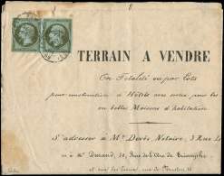 11    1c. Olive, PAIRE, Un Ex. Filet Touché, Obl. Càd (ES) PARIS (ES) 29/11/61 S. Affiche "TERRAIN A VENDR - Other & Unclassified