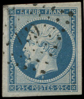 10   25c. Bleu, Grandes Marges, Obl. PC 199, TTB - Autres & Non Classés