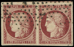 6F    1f. Carmin, FAUX SPERATI, PAIRE Horizontale Obl. ETOILE, TB - Other & Unclassified