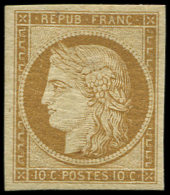 1    10c. Bistre Jaune, Grandes Marges, Ch. Très Légère, TTB. C - Autres & Non Classés