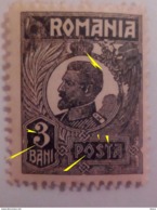 Errors Romania King Ferdinand 3 Bani, With Eeror At Number ``3`` Letters Broken Posta, Error At Crown Unused Gumm Mnh - Abarten Und Kuriositäten
