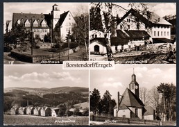 A4938 - Alte MBK Ansichtskarte - Borstendorf - Rathaus Vogelmühle Floßmühle Mühle Kirche - Neubert - Seiffen