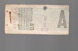 Bordeaux (33 Gironde) Ticket De Tramway  "A" (PPP5385) - Europa