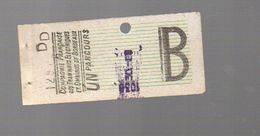 Bordeaux (33 Gironde) Ticket De Tramway  "B" (PPP5384) - Europa