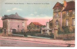 BESSINES - Place Du Monument Et La Poste - Bessines Sur Gartempe