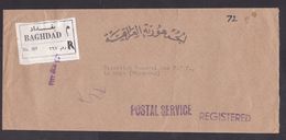 Iraq: Official Registered Cover Baghdad To Netherlands, Postal Service, R-label (minor Damage, See Scan) - Iraq