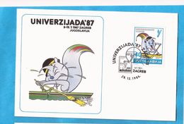1986  SPORT  UNIVERSIADE   POSTALCART SPECIAL CANCEL  KROATIEN CROAZIA HRVATSKA JUGOSLAVIJA JUGOSLAWIEN JUGOSLAVIA - Rowing