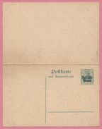 Ganzsache - Entier Postal - Postkarte Mit Antwortkarte - 5 Pf. Germania - RUSSISCH-POLEN - 2 Scans - Ganzsachen