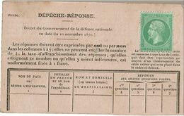 CTN50 - CARTE POSTALE  DEPECHE REPONSE  NEUVE - War 1870