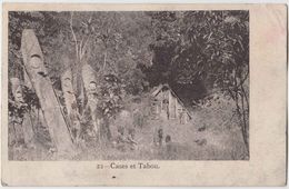 Cases Et Tabou. Nouvelle Calédonie. Indigènes Canaques, Huttes, Totems. CPA Animée, Rare. 2 Scans - Nouvelle Calédonie