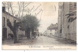 CPA Bon Encontre Lot Et Garonne 47 Rue Principale Calèche Cheval Petite Animation éditeur A Breger écrite 1909 - Bon Encontre