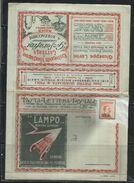 ITALY KINGDOM ITALIA REGNO 1921 BLP Busta Lettera Postale 20 Cent. Pubblicità LAMPO NUOVA FIRMATA UNUSED SIGNED - Timbres Pour Envel. Publicitaires (BLP)