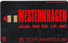 Germany - Marius Müller - Westernhagen - O 0077 - 04.92, 6DM, 5.000ex, Used - O-Serie : Serie Clienti Esclusi Dal Servizio Delle Collezioni