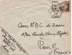 Maroc Morocco Marruecos Lettre Cover Carta Sobre Enveloppe Moulay Idriss Arhbal 1954 ( Agence Postale ) - Briefe U. Dokumente