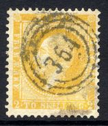 NORWAY 1857 King Oscar 2 Sk. Orange-yellow  Used.  Michel 2 - Oblitérés