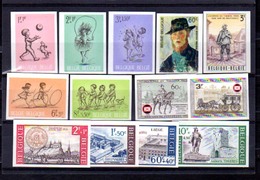 1966    Non Dentelés De BELGIQUE, Tirage 370 Exemplaires, Entre 1367 Et 1403**  Tourisme, Enfants, Philatélie - 1961-1980