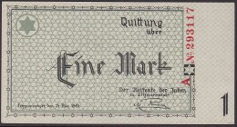 POLAND Ghetto Litzmanstadt 1940 1 Mark A No293117 Uncirculated - Poland