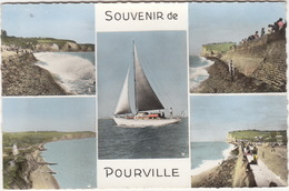 Souvenir De Pourville - Vue Générale, Plages, Digue, Les Falaises D'amont, Voilier - 1962  - (Seine-Maritime, France) - Offranville