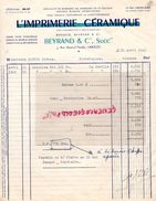 87 -LIMOGES- FACTURE L' IMPRIMERIE CERAMIQUE - ROUDIER BEYRAND 7 RUE MARTIAL PRADET-1949 - Imprimerie & Papeterie