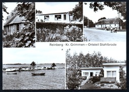 A5028 - Alte MBK Ansichtskarte - Reinberg Kr. Grimmen OT Stahlbrode Kirche Kaufhalle Hafen Bungalowsiedlung - TOP - Grimmen