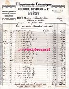 87 -LIMOGES- FACTURE L' IMPRIMERIE CERAMIQUE - ROUDIER BEYRAND 15 RUE CHARPENTIER -1935 - Imprenta & Papelería