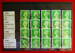 Great Britain - Machin Differents Printing Y1685 20P Green Light Used VFU - Série 'Machin'