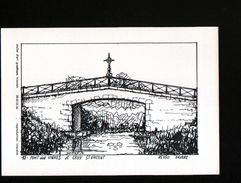 45, Briare, Carte Format 10 X 15, Atelier D'art Graphique Trianien (Trainou), N°12, Pont Des Vignes & Croix St Vincent - Briare