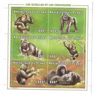 1998 Tchad Chad Gorillas Chimpanzees  Miniature Sheet MNH  CHEAPER THAN BUYING WHOLE SET - Gorilles