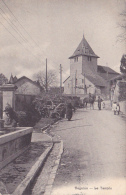 Begnins - Le Temple (belle Animation, Fontaine à Gauche, Jeune Garçon à Cheval) Circulé 1916 - Begnins