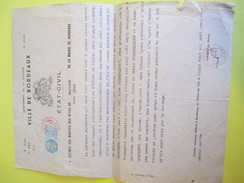 Etat Civil/Extrait Acte Mariage 1939/  BORDEAUX/ Gironde/ Labroue/Caudéran/Poleshaieff/Pétrograd/Russie/ 1954      AEC65 - Unclassified