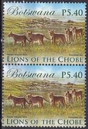 Botswana, 2014 - 5,40p Lions, Coppia - Nr.954 Usato° $2,80 - Raubkatzen