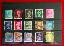 Great Britain - Machin All Differents 1/2P To 6P Non-elliptical - 15 Stamps Used - Série 'Machin'