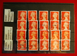 Great Britain - Machin NVI 1ST SG1667 Differents Printing  - 20 Stamps Used - Machin-Ausgaben