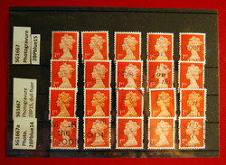 Great Britain - Machin NVI 1ST SG1667 Differents Printing  - 20 Stamps Used - Machins