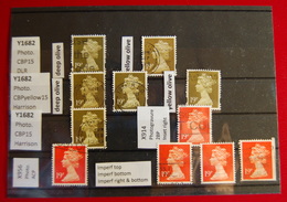 Great Britain - Machin Y1682 X914 X956 19p Olive&red Differents Printing - 11 Stamps Fine Used - Machins