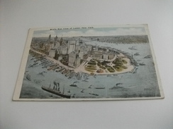 BIRD'S EYE VIEW OF LOWER  NEW YORK CITY ILLUSTRATORE NAVE SHIP - Viste Panoramiche, Panorama