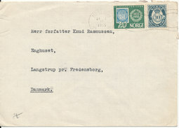 Norway Cover Sent To Denmark Nestun 24-1-1955 - Lettres & Documents