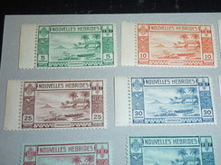 TIMBRE POSTE NOUVELLES-HEBRIDES SANS FILIGRANE OU AVEC FRAGMENTS DES LETTRES N°100/111 - TIMBRES DE 1938 (C.V) - Unused Stamps