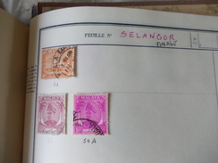 TIMBRE 5 Pages Selangor Malaisie Singapour Sud Ouest Africain Transvaal Victoria 13 Timbres Valeur 5.80 Euros - Malaysia (1964-...)