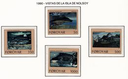 FEROE 1990 - VISTAS DE LA ISLA DE NOLSOY - YVERT Nº 201-204** - Islands