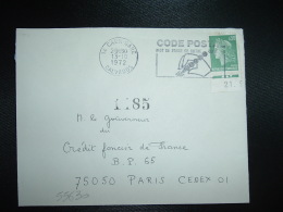 LETTRE TP MARIANNE DE CHEFFER 0,30 + BORD Daté 21.9 OBL.MEC.13-10-1972 CAEN GARE (14 CALVADOS) - 1967-1970 Marianne De Cheffer