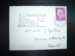 LETTRE MIGNONNETTE TP MARIANNE DE CHEFFER 0,30 De CARNET OBL.MEC.24-9-1968 CHARTRES GARE (28 EURE ET LOIR) - 1967-1970 Marianna Di Cheffer