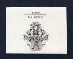 Von Haynitz - Heynitz Heinitz Haynitz Wappen Adel Coat Of Arms Kupferstich  Heraldry Heraldik - Prints & Engravings