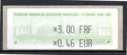 Vignette LISA  FFAP 74e Congrés De Tours 2001 - 1999-2009 Illustrated Franking Labels