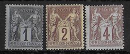 SAGE - YVERT N° 83+85+88 ** (85 * TRES LEGERE CHARNIERE) - 1876-1898 Sage (Type II)