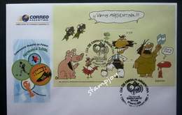 Argentina FIFA World Cup 2006 Football Sport Games Cartoon Animation Pig Chicken (miniature FDC) - Brieven En Documenten